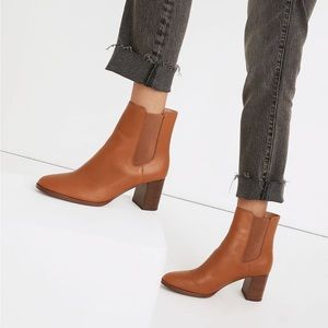 New Madewell Laura Chelsea Boot Brown Leather - Size 9